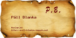 Páll Blanka névjegykártya